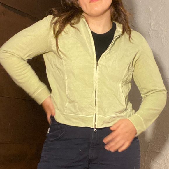 Kate Hill Tops - Light Green Zip-Up Hoodie